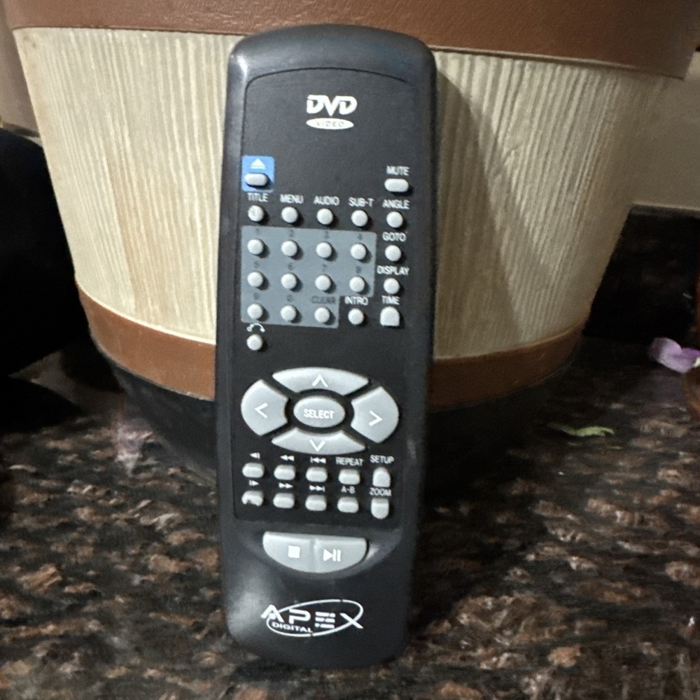 OEM Apex Digital DVD Remote Control JK00181163 - Black, Tested, And Working